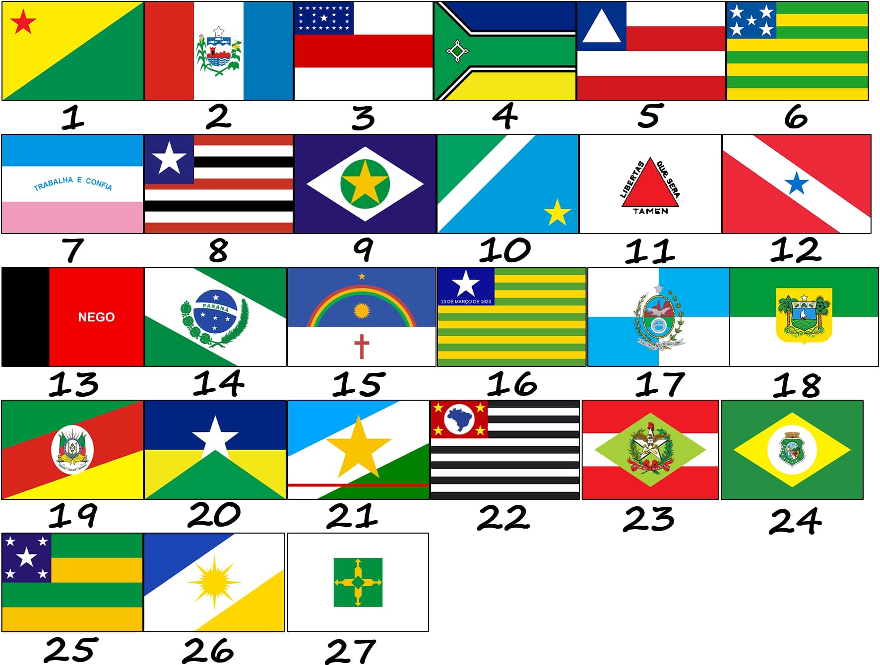 All 27 flags of Brazilian states