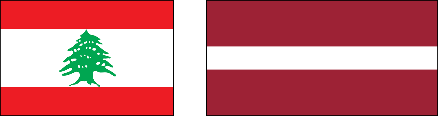 Flags of countries with designs similar to the Austrian flag