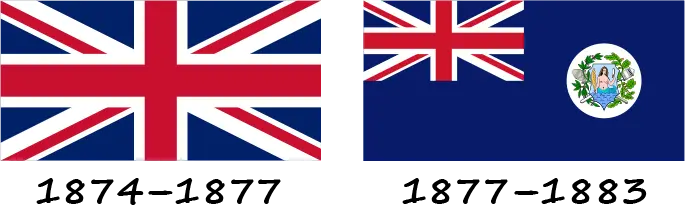 British colonial flags of Fiji 1874-1883