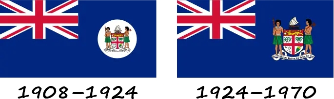 British colonial flags of Fiji 1908-1970