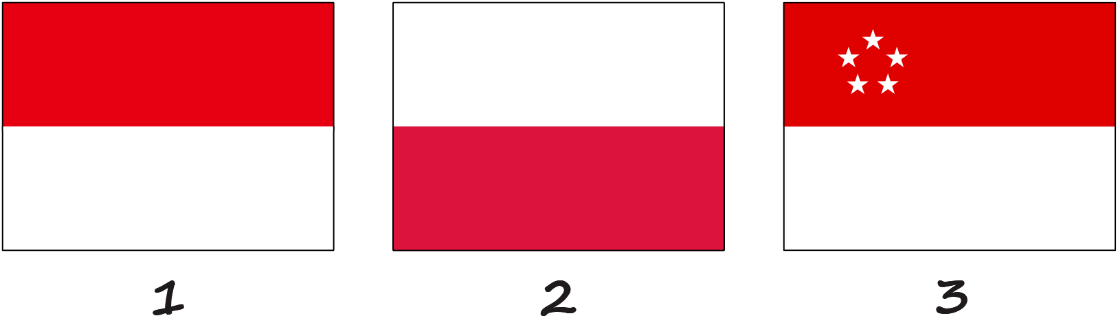 Similar flags to the flag of Monaco