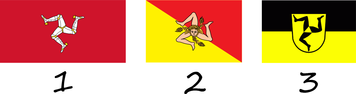 Triskelion of the Isle of Man flag. History of the Isle of Man flag