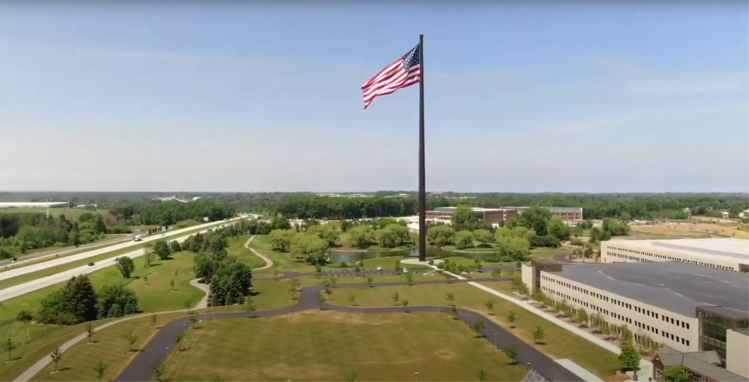 The tallest flagpole in Wisconsin as a tribute to veterans