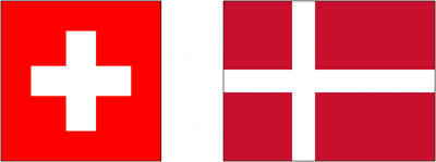 The flag of Denmark and the flag of Switzerland are similar