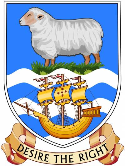 The coat of arms of the Falkland Islands