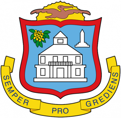 The coat of arms of Sint Maarten
