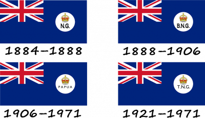 British colonial flags of Papua New Guinea