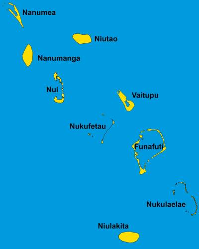 Map of the islands (atolls) of Tuvalu